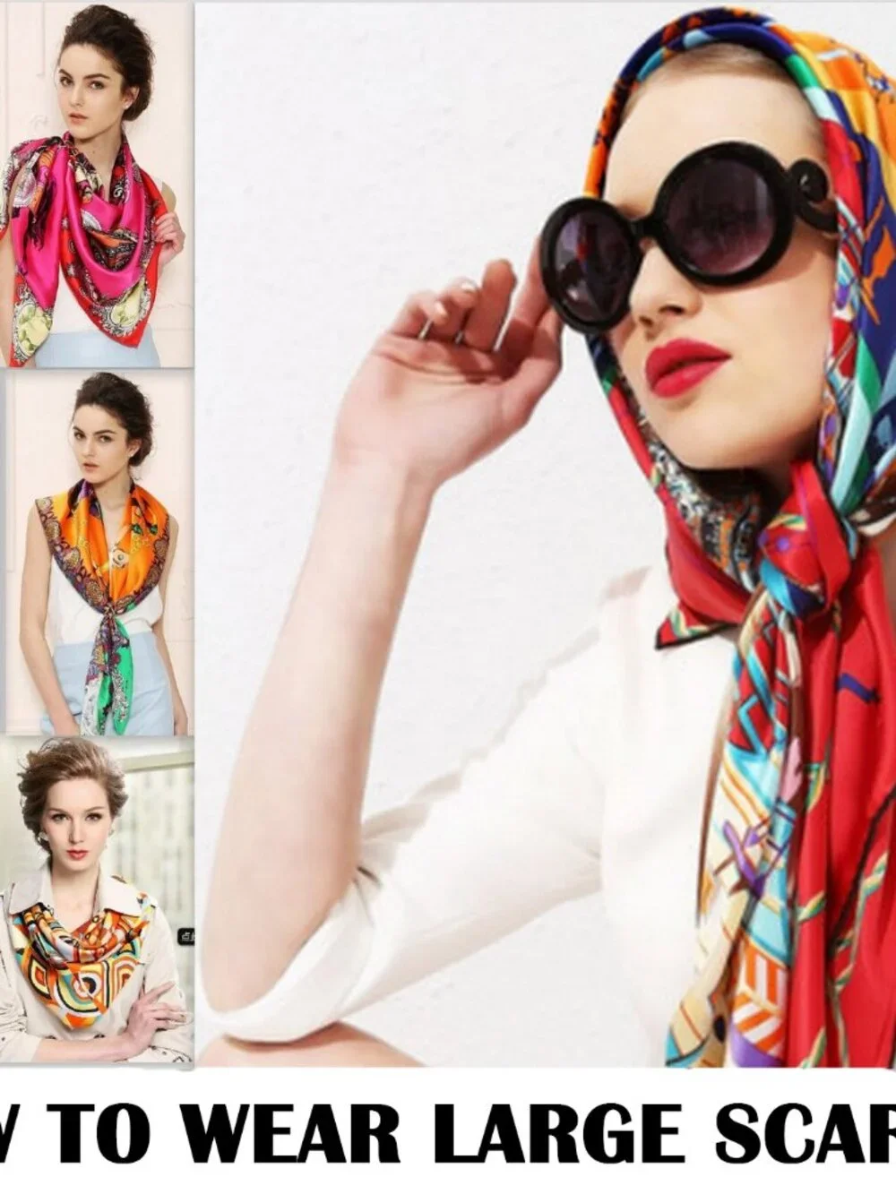 100% Silk Scarves, Extra-Large, Beanstalk, Creme With Taupe Trim